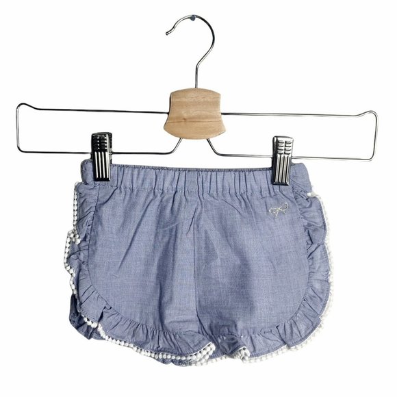 Lili Gaufrette Blue Pompom Shorts